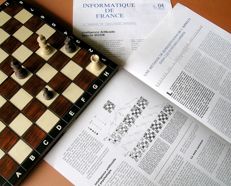 Artificial intelligence and chess concept illustration